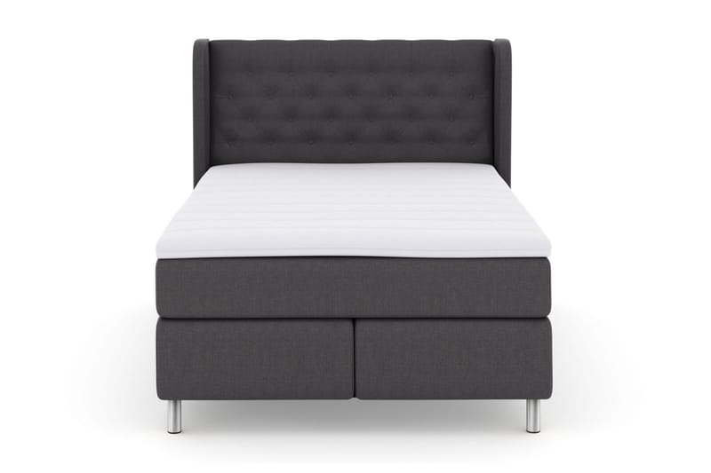 Komplett Sängpaket Choice No 3 140x200 Fast/Medium - Mörkgrå|Metall - Kontinentalsäng - Komplett sängpaket