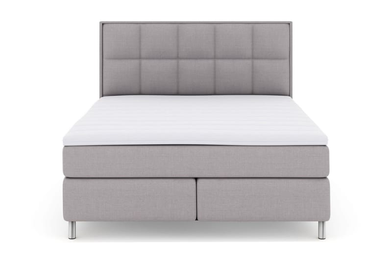 Komplett Sängpaket Choice No 3 160x200 Fast - Ljusgrå|Metall - Kontinentalsäng - Dubbelsäng - Komplett sängpaket
