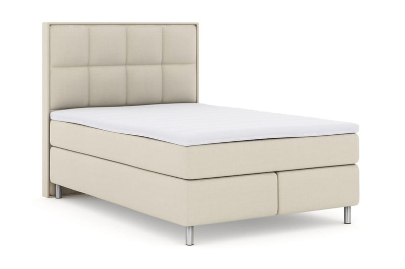 Komplett Sängpaket Choice No 3 160x200 Fast/Medium - Beige|Metall - Kontinentalsäng - Dubbelsäng - Komplett sängpaket