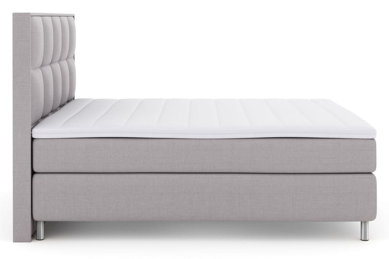 Komplett Sängpaket Choice No 3 160x200 Fast/Medium - Ljusgrå|Metall - Kontinentalsäng - Dubbelsäng - Komplett sängpaket
