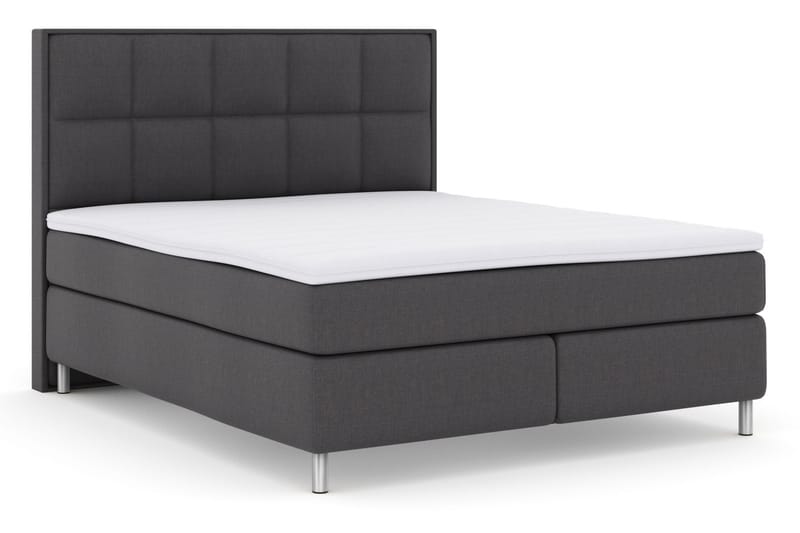 Komplett Sängpaket Choice No 3 160x200 Fast/Medium - Mörkgrå|Metall - Kontinentalsäng - Dubbelsäng - Komplett sängpaket