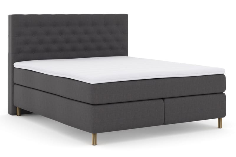 Komplett Sängpaket Choice No 3 160x200 Medium - Mörkgrå|Koppar - Kontinentalsäng - Dubbelsäng - Komplett sängpaket
