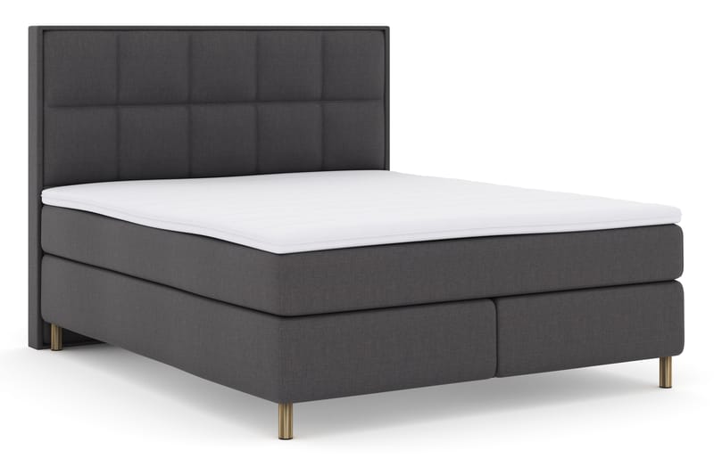 Komplett Sängpaket Choice No 3 180x200 Fast - Mörkgrå|Koppar - Kontinentalsäng - Dubbelsäng - Komplett sängpaket