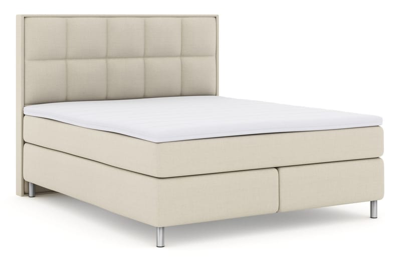 Komplett Sängpaket Choice No 3 180x200 Fast/Medium - Beige|Metall - Kontinentalsäng - Dubbelsäng - Komplett sängpaket