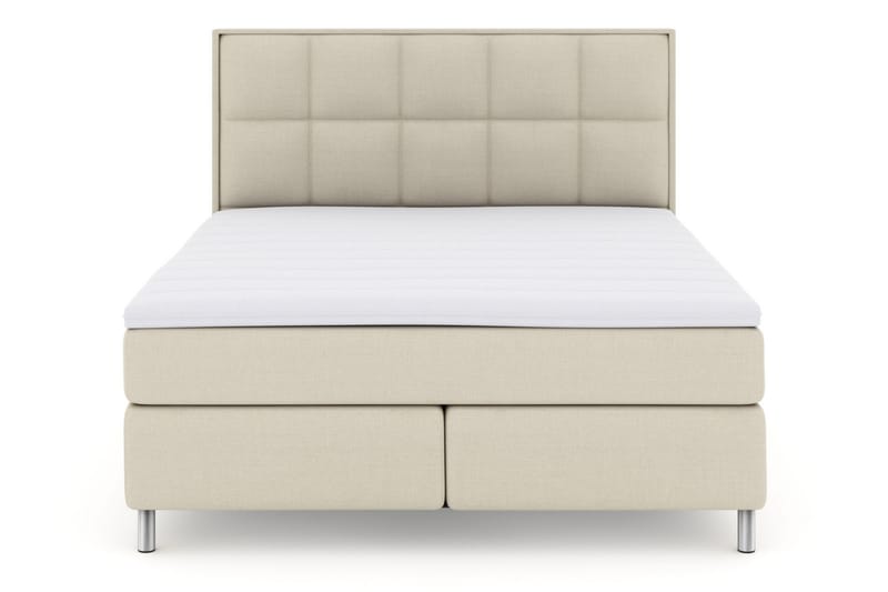 Komplett Sängpaket Choice No 3 210x210 Fast/Medium - Beige|Metall - Kontinentalsäng - Dubbelsäng - Komplett sängpaket