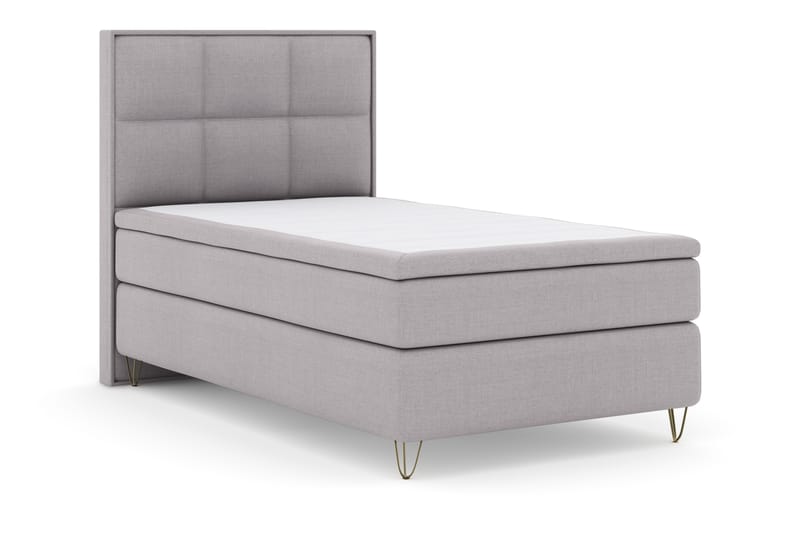 Komplett Sängpaket Choice No 4 120x200 Fast - Ljusgrå|Metall V-form - Kontinentalsäng - Komplett sängpaket