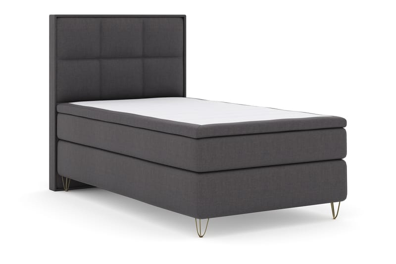 Komplett Sängpaket Choice No 4 120x200 Fast - Mörkgrå|Metall V-form - Kontinentalsäng - Komplett sängpaket