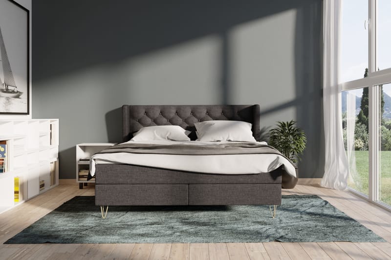 Komplett Sängpaket Choice No 4 120x200 Medium - Mörkgrå|Koppar - Kontinentalsäng - Komplett sängpaket