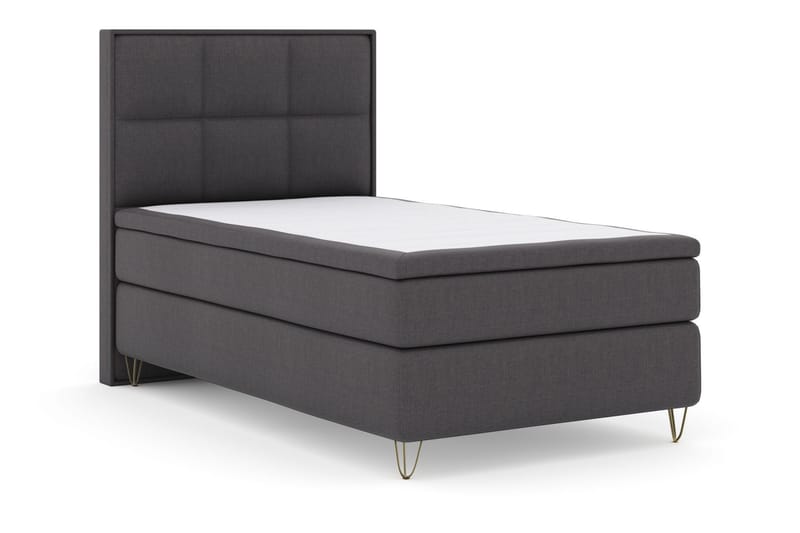 Komplett Sängpaket Choice No 4 120x200 Medium - Mörkgrå|Metall V-form - Kontinentalsäng - Komplett sängpaket