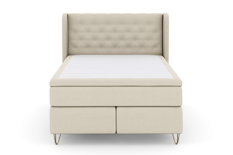 Komplett Sängpaket Choice No 4 140x200 Fast - Beige|Metall V-form - Kontinentalsäng - Komplett sängpaket