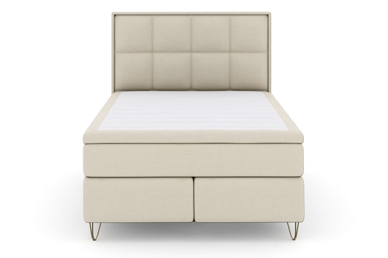 Komplett Sängpaket Choice No 4 140x200 Fast - Beige|Metall V-form - Kontinentalsäng - Komplett sängpaket