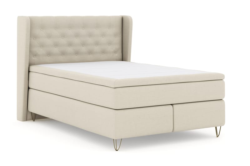 Komplett Sängpaket Choice No 4 140x200 Fast - Beige|Metall V-form - Kontinentalsäng - Komplett sängpaket