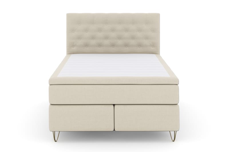 Komplett Sängpaket Choice No 4 140x200 Fast - Beige|Metall V-form - Kontinentalsäng - Komplett sängpaket