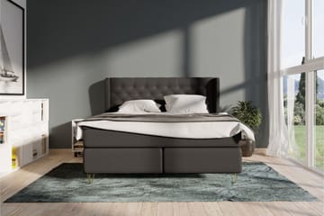 Komplett Sängpaket Choice No 4 140x200 Fast - Mörkgrå|Metall V-form - Möbler - Säng - Kontinentalsäng