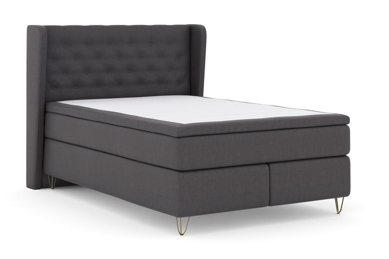 Komplett Sängpaket Choice No 4 140x200 Fast - Mörkgrå|Metall V-form - Möbler - Säng - Kontinentalsäng