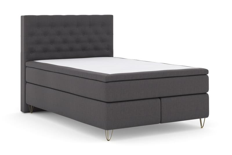 Komplett Sängpaket Choice No 4 140x200 Fast - Mörkgrå|Metall V-form - Kontinentalsäng - Komplett sängpaket