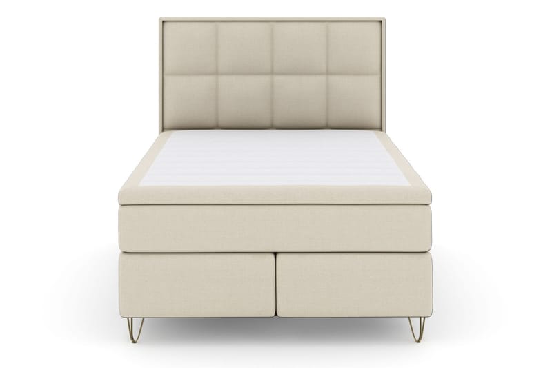 Komplett Sängpaket Choice No 4 140x200 Fast/Medium - Beige|Metall V-form - Kontinentalsäng - Komplett sängpaket