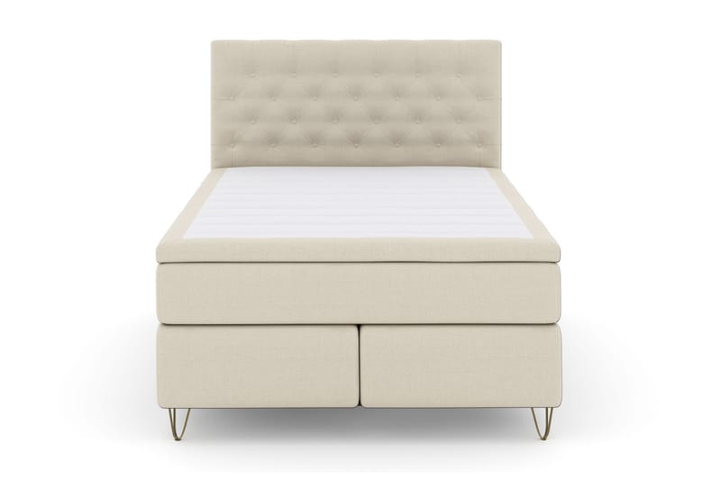 Komplett Sängpaket Choice No 4 140x200 Fast/Medium - Beige|Metall V-form - Kontinentalsäng - Komplett sängpaket