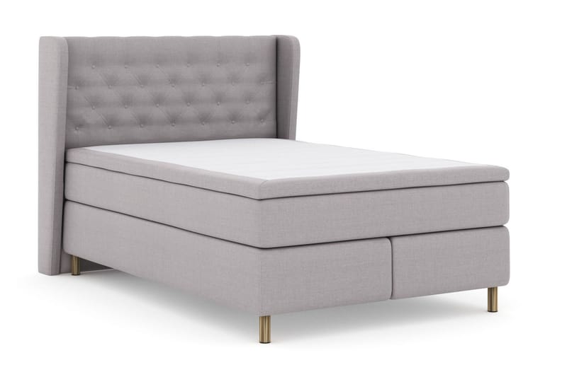 Komplett Sängpaket Choice No 4 140x200 Fast/Medium - Ljusgrå|Koppar - Kontinentalsäng - Komplett sängpaket