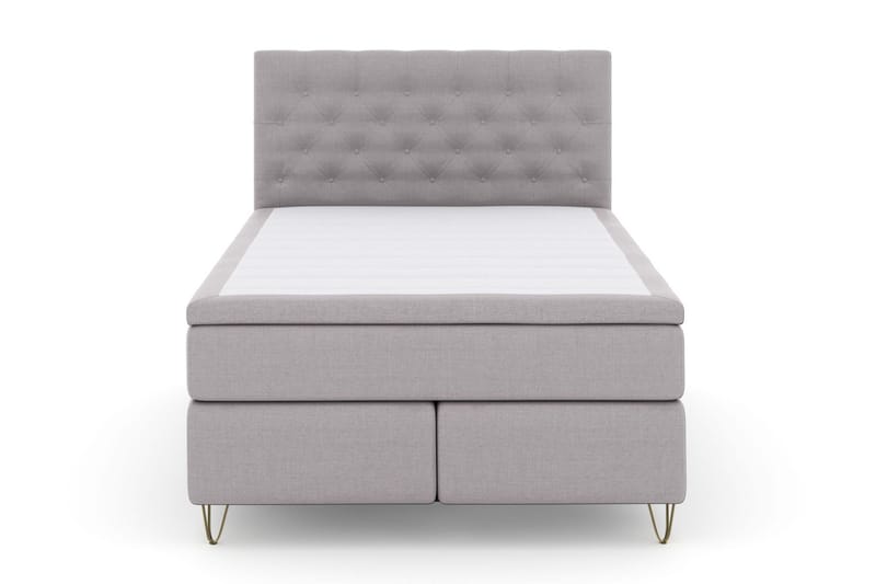 Komplett Sängpaket Choice No 4 140x200 Fast/Medium - Ljusgrå|Metall V-form - Kontinentalsäng - Komplett sängpaket