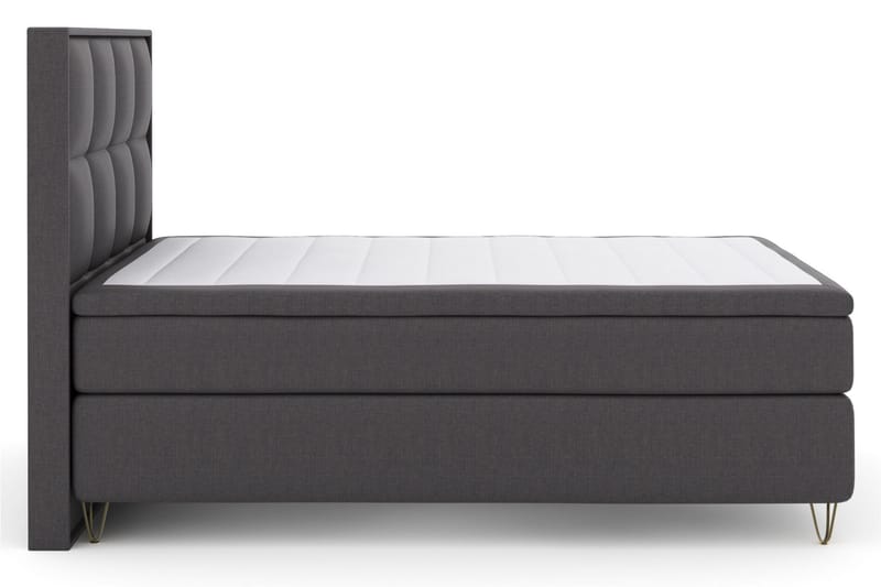 Komplett Sängpaket Choice No 4 140x200 Fast/Medium - Mörkgrå|Metall V-form - Kontinentalsäng - Komplett sängpaket