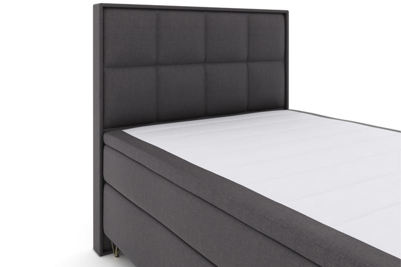 Komplett Sängpaket Choice No 4 140x200 Fast/Medium - Mörkgrå|Metall V-form - Kontinentalsäng - Komplett sängpaket