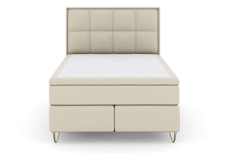 Komplett Sängpaket Choice No 4 140x200 Medium - Beige|Metall V-form - Kontinentalsäng - Komplett sängpaket