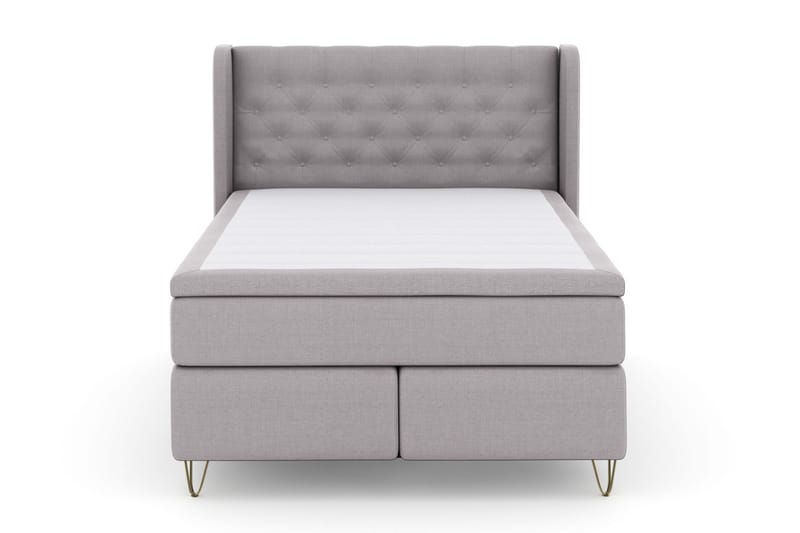 Komplett Sängpaket Choice No 4 140x200 Medium - Ljusgrå|Metall V-form - Kontinentalsäng - Komplett sängpaket