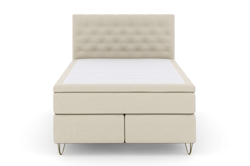 Komplett Sängpaket Choice No 4 160x200 Fast - Beige|Metall V-form - Kontinentalsäng - Dubbelsäng - Komplett sängpaket