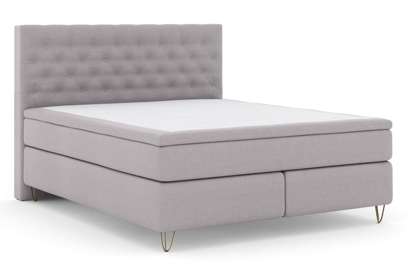 Komplett Sängpaket Choice No 4 160x200 Fast - Ljusgrå|Metall V-form - Kontinentalsäng - Dubbelsäng - Komplett sängpaket