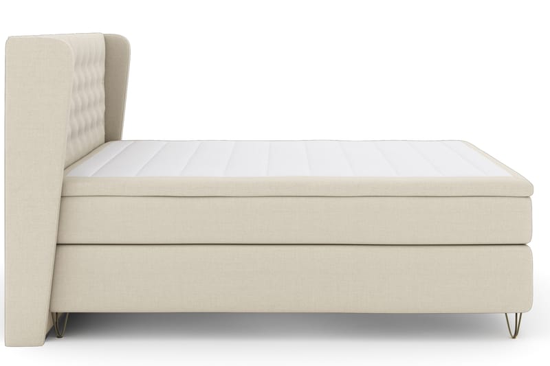 Komplett Sängpaket Choice No 4 180x200 Fast - Beige|Metall V-form - Kontinentalsäng - Dubbelsäng - Komplett sängpaket