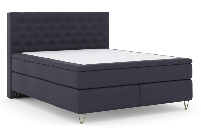 Komplett Sängpaket Choice No 4 180x200 Fast - Blå|Metall V-form - Kontinentalsäng - Dubbelsäng - Komplett sängpaket