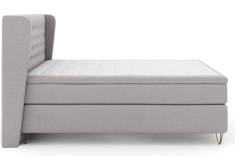Komplett Sängpaket Choice No 4 180x200 Fast - Ljusgrå|Metall V-form - Kontinentalsäng - Dubbelsäng - Komplett sängpaket