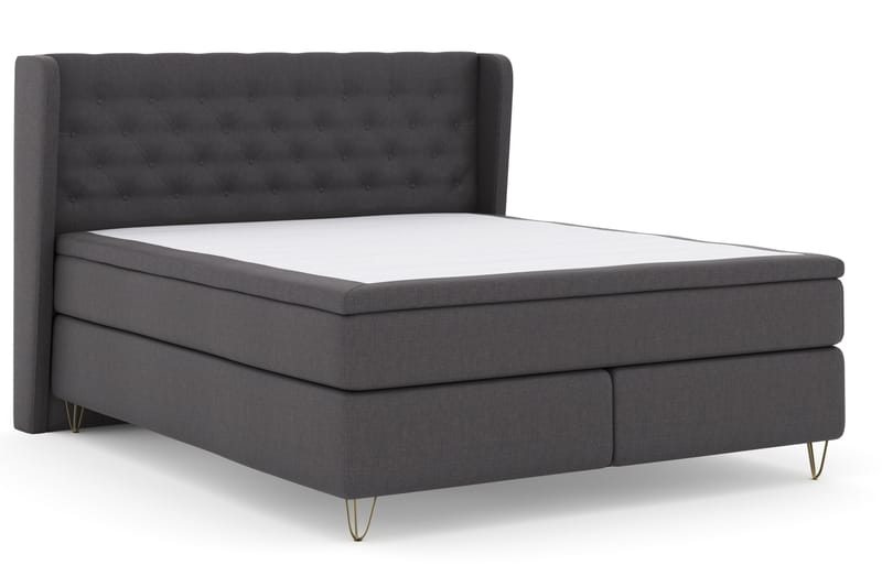 Komplett Sängpaket Choice No 4 180x200 Fast - Mörkgrå|Metall V-form - Möbler - Säng - Kontinentalsäng