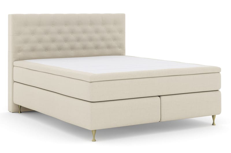 Komplett Sängpaket Choice No 4 180x200 Fast/Medium - Beige|Guld - Kontinentalsäng - Dubbelsäng - Komplett sängpaket