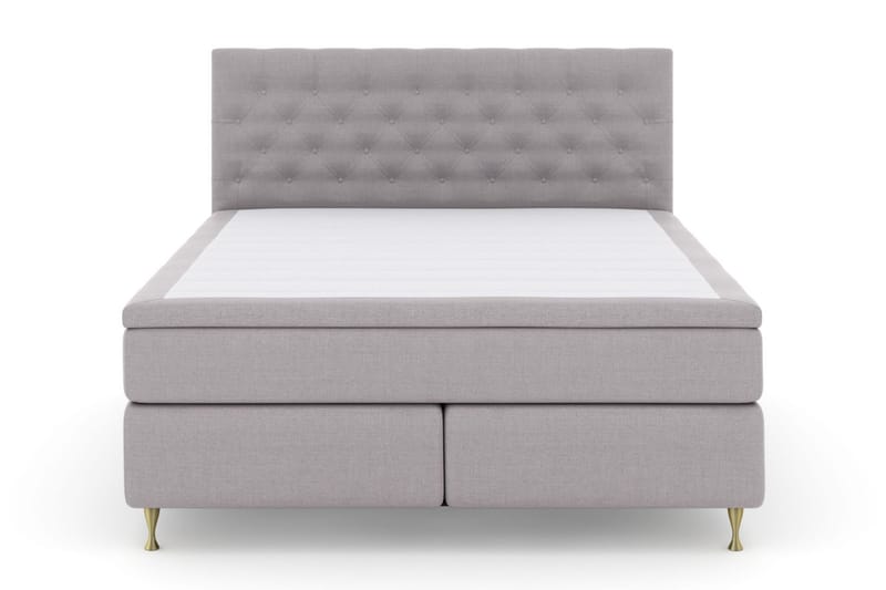 Komplett Sängpaket Choice No 4 180x200 Fast/Medium - Ljusgrå|Guld - Kontinentalsäng - Dubbelsäng - Komplett sängpaket