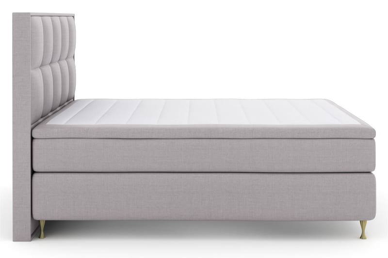 Komplett Sängpaket Choice No 4 180x200 Fast/Medium - Ljusgrå|Guld - Kontinentalsäng - Dubbelsäng - Komplett sängpaket