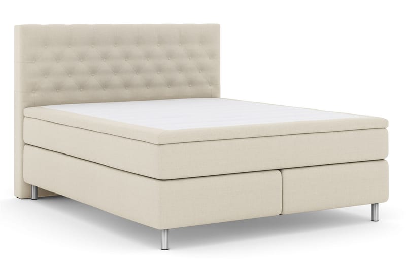 Komplett Sängpaket Choice No 4 180x200 Medium - Beige|Metall - Kontinentalsäng - Dubbelsäng - Komplett sängpaket