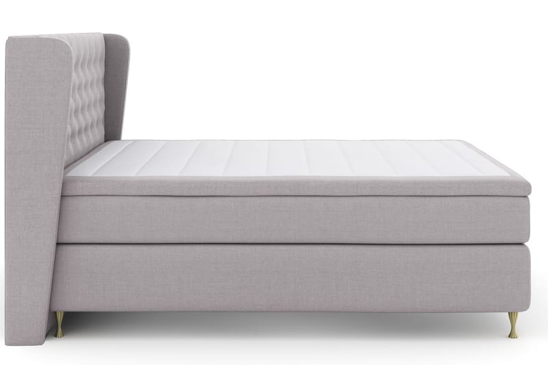 Komplett Sängpaket Choice No 4 180x200 Medium - Ljusgrå|Guld - Kontinentalsäng - Dubbelsäng - Komplett sängpaket