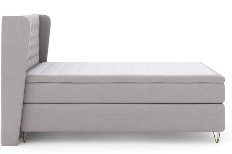 Komplett Sängpaket Choice No 5 140x200 Fast Latex - Ljusgrå|Metall V-form - Kontinentalsäng - Komplett sängpaket