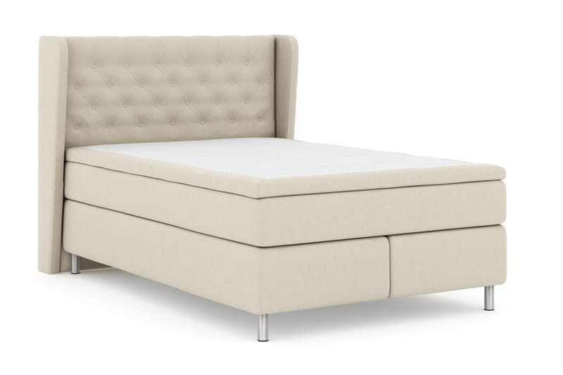 Komplett Sängpaket Choice No 5 140x200 Fast/Medium Latex - Beige|Metall - Kontinentalsäng - Komplett sängpaket