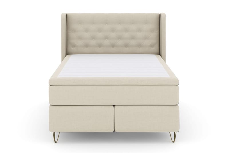 Komplett Sängpaket Choice No 5 140x200 Fast/Medium Watergel - Beige|Metall V-form - Kontinentalsäng - Komplett sängpaket