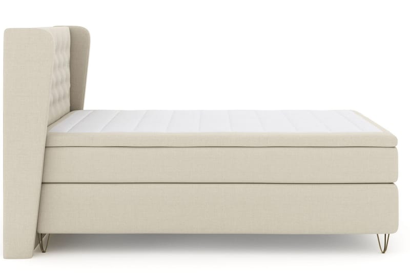 Komplett Sängpaket Choice No 5 140x200 Fast/Medium Watergel - Beige|Metall V-form - Kontinentalsäng - Komplett sängpaket