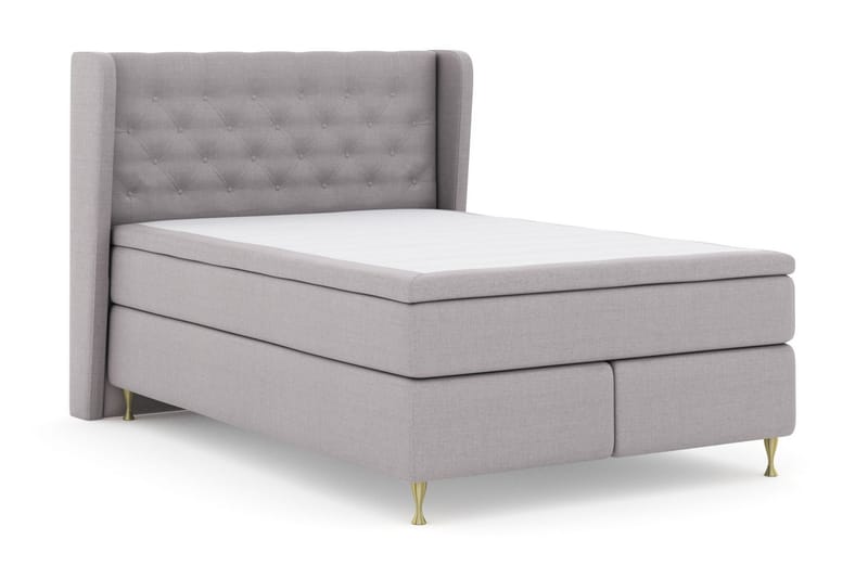 Komplett Sängpaket Choice No 5 140x200 Fast/Medium Watergel - Ljusgrå|Guld - Möbler - Säng - Kontinentalsäng