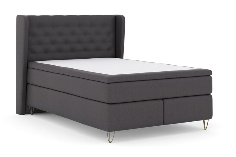 Komplett Sängpaket Choice No 5 140x200 Fast/Medium Watergel - Mörkgrå|Metall V-form - Möbler - Säng - Kontinentalsäng