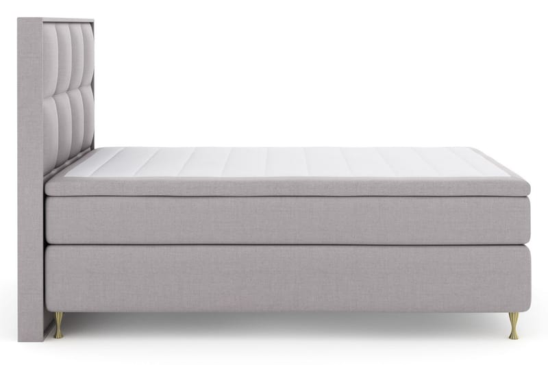Komplett Sängpaket Choice No 5 140x200 Medium Latex - Ljusgrå|Guld - Kontinentalsäng - Komplett sängpaket