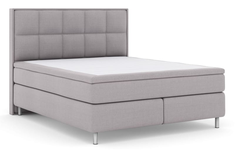 Komplett Sängpaket Choice No 5 160x200 Fast/Medium Watergel - Ljusgrå|Metall - Kontinentalsäng - Dubbelsäng - Komplett sängpaket