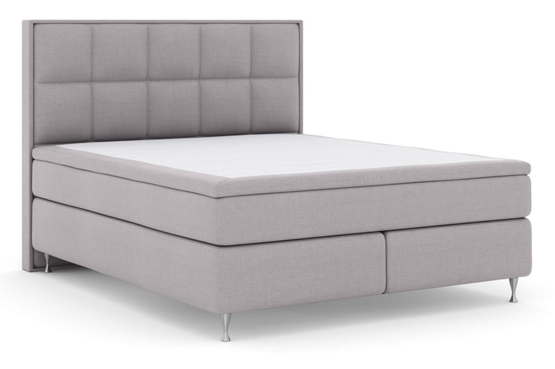 Komplett Sängpaket Choice No 5 160x200 Fast/Medium Watergel - Ljusgrå|Silver - Kontinentalsäng - Dubbelsäng - Komplett sängpaket