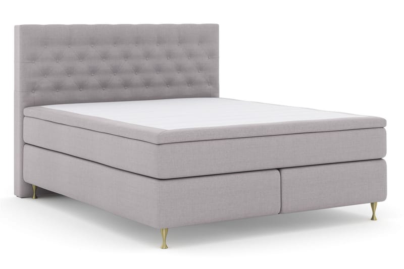 Komplett Sängpaket Choice No 5 160x200 Medium Latex - Ljusgrå|Guld - Kontinentalsäng - Dubbelsäng - Komplett sängpaket