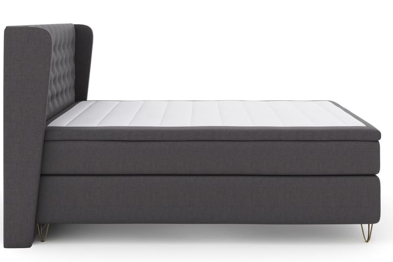 Komplett Sängpaket Choice No 5 210x210 Fast/Medium Latex - Mörkgrå|Metall V-form - Kontinentalsäng - Dubbelsäng - Komplett sängpaket